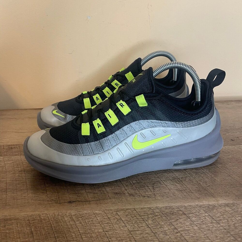 Nike Kids Black and Gray Sneakers with Neon Yellow Accents